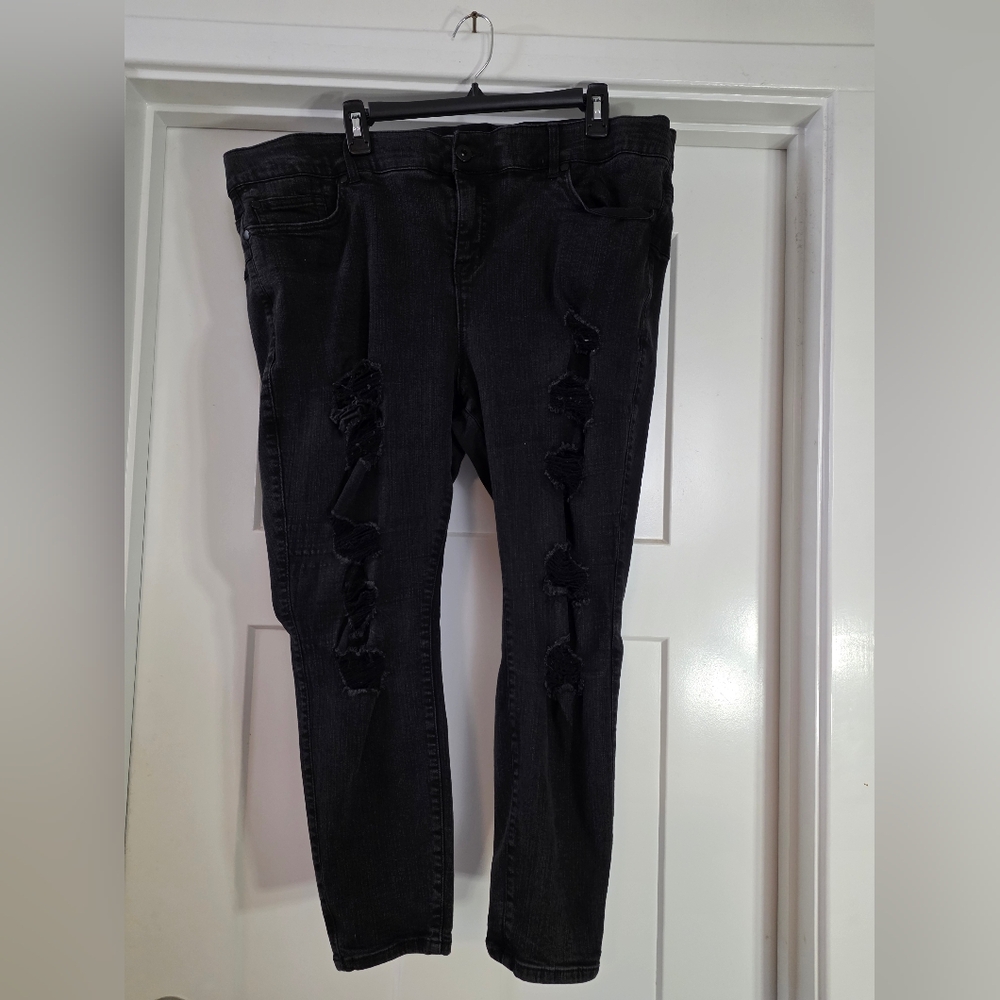 Torrid Black Ripped Skinny Jeans